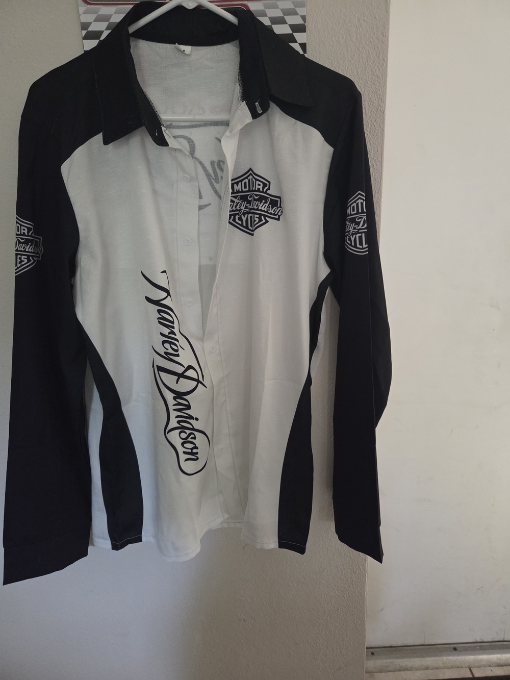 Harley-Davidson Women's Black & White Two-Tone Button-Down Shirt